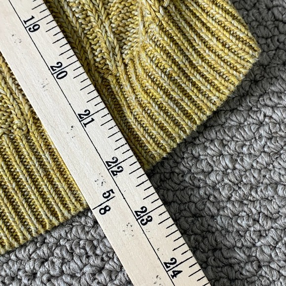 Tory Burch Womens Sweater Size Medium Yellow Chunky Knit Linen Short Sleeves - Picture 5 of 10